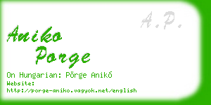 aniko porge business card